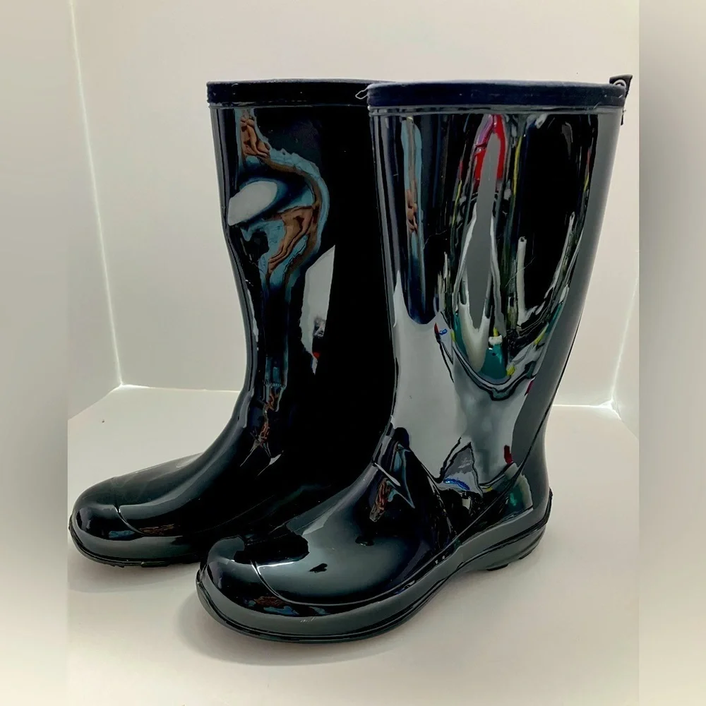 Kamik “Heidi” Women’s Rain/Snow Boots, 7, High Gloss Black, Pull Ons
